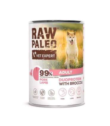 RAW PALEO Duoprotein Pork & Lamb Adult - wet dog food - 400g