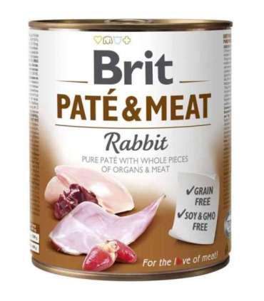 Wet dog food BRIT PATÉ & MEAT Rabbit 800 g