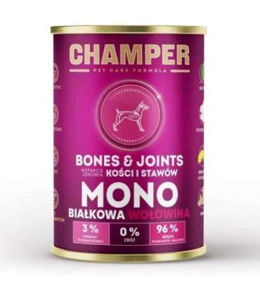 CHAMPER Bones & Joints Monoprotein Beef - wet dog food - 400g