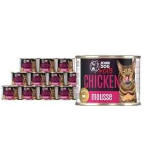 JOHN DOG For cats Mousse Chicken - wet cat food - 12x200g