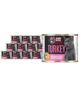 JOHN DOG For cats Mousse Turkey - wet cat food - 12x200g