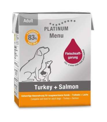 PLATINUM Menu Adult Iberico+Turkey - wet dog food - 375g