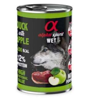 ALPHA SPIRIT WET Duck with apple - wet dog food - 400g