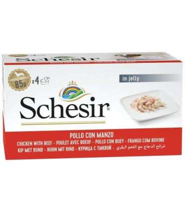 SCHESIR Chicken with beef in jelly - wet dog food - 4 x 85g