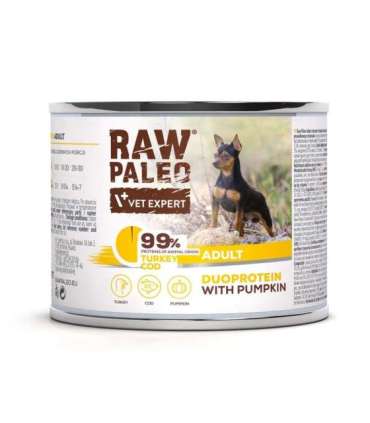 RAW PALEO Duoprotein Turkey & Cod Adult - wet dog food - 200g