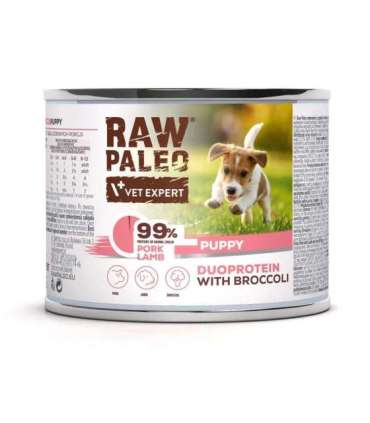 RAW PALEO Duoprotein Pork & Lamb Puppy - wet dog food - 200g