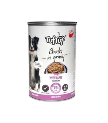 TUF TUF Chunks in gravy with lamb - wet dog food - 415g