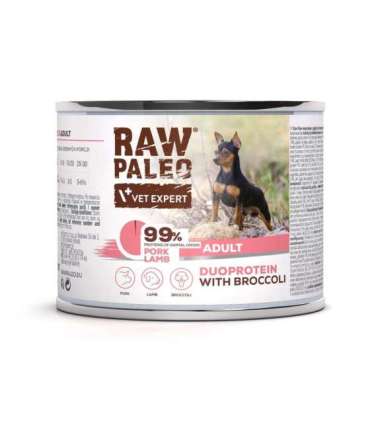 RAW PALEO Duoprotein Pork & Lamb Adult - wet dog food - 200g
