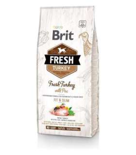 BRIT Fresh Turkey & Pea Fit & Slim - Dry dog food Turkey with pea - 12 kg