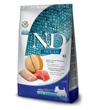 FARMINA N&D Ocean Dog Salmon, Cod, Cantaloupe, Melon Adult Mini - dry dog food - 2.5 kg