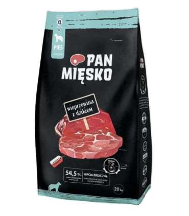 PAN MIĘSKO Pork with wild boar XL - dry dog food - 20kg