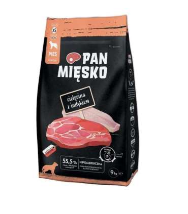 PAN MIĘSKO Veal with turkey XS - dry dog food - 9kg
