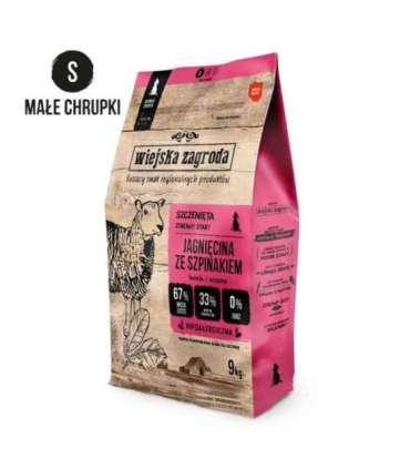 Rural Farm Lamb with spinach S - dry food for puppies - 9kg