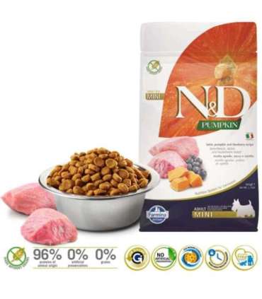 FARMINA N&D Pumpkin Dog Lamb & Blueberry Adult Mini - dry dog food - 800 g