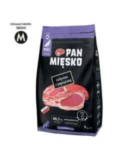 PAN MIĘSKO Veal with Lamb Senior Crunchy M - Dry Dog Food - 9kg