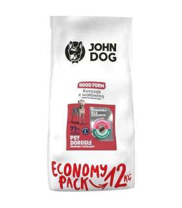 JOHN DOG Good Form Adult Chicken with beef - dry dog food - 12 kg
