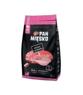 PAN MIĘSKO Veal with quail XS (puppy) - dry dog food - 3kg