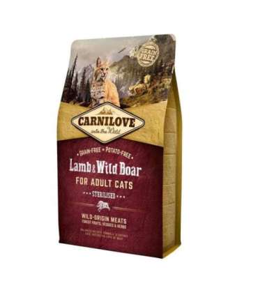 CARNILOVE Cat Sterilised Lamb and wild boar - dry cat food - 2kg