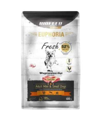 BIOFEED Euphoria Fresh Adult Pork and goose XS/S - dry dog food - 500g