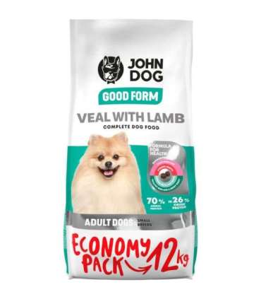 JOHN DOG Good Form Adult Mini  Veal with lamb - dry dog food - 12 kg