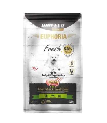 BIOFEED Euphoria Fresh Adult Turkey and lamb XS/S - dry dog food - 500g
