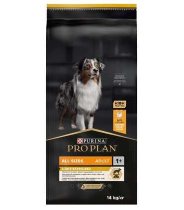 PURINA Pro Plan Light Sterilised All Sizes Adult - dry dog food - 14kg
