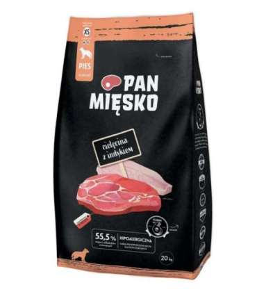 PAN MIĘSKO Veal with turkey XS - dry dog food - 20kg