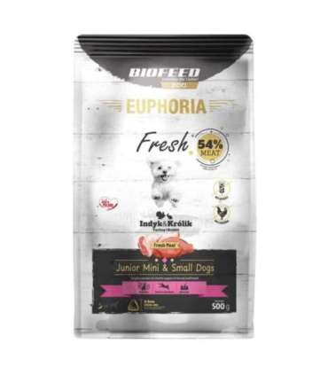 BIOFEED Euphoria Fresh Junior Turkey with rabbit XS/S - dry dog food - 500g