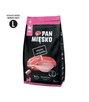 PAN MIĘSKO Veal with quail L - dry food for puppies - 9kg