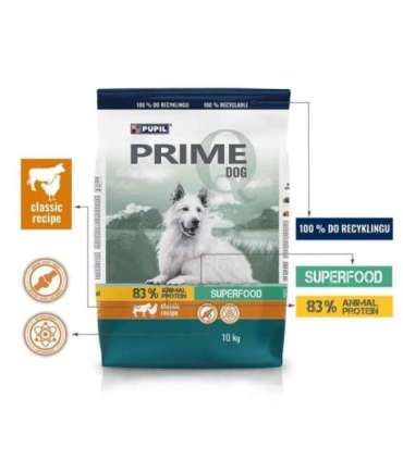 PUPIL Prime bogata w drób z wołowiną dla psa 10 kg