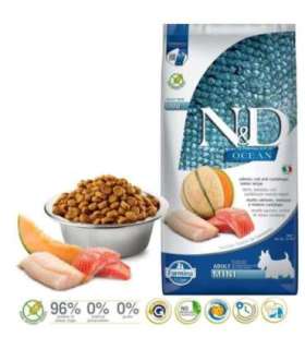 FARMINA N&D Ocean Dog Salmon, Cod, Cantaloupe, Melon Adult Mini - dry dog food - 7 kg