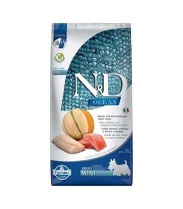 FARMINA N&D Ocean Dog Salmon, Cod, Cantaloupe, Melon Adult Mini - dry dog food - 7 kg