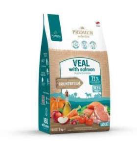 POKUSA Premium Selection Veal with salmon Adult - dry dog food - 3kg