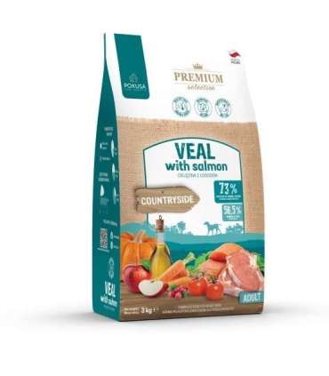 POKUSA Premium Selection Veal with salmon Adult - dry dog food - 3kg