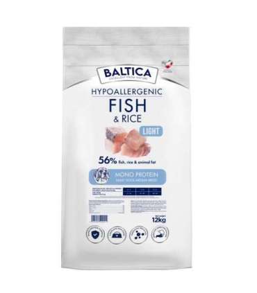 BALTICA NUTRACEUTIC Hypoallergenic Fish & Rice Light M 12kg