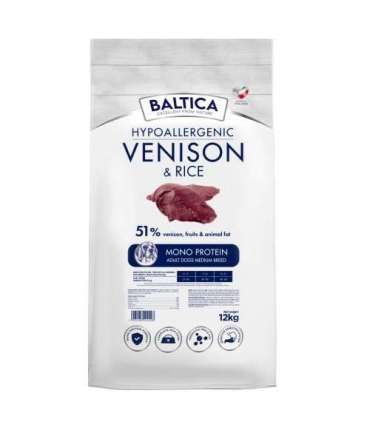 BALTICA NUTRACEUTIC Hypoallergenic Venison & rice M 12kg