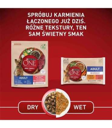 PURINA One Mini Adult Beef, Rice - Dry Dog Food - 800 g