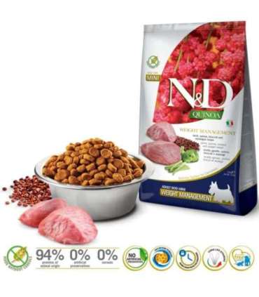 FARMINA N&D Quinoa Dog Weight Management Lamb Adult Mini - dry dog food - 2.5 kg