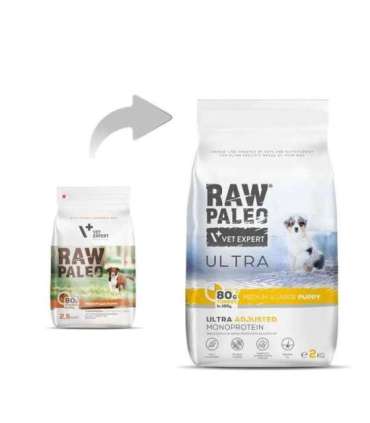 RAW PALEO Ultra Medium&Large Puppy Turkey - dry food for puppies - 2 kg
