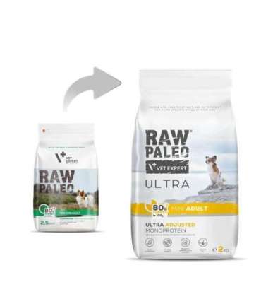 RAW PALEO Ultra Mini Adult Turkey - dry dog ​​food - 2 kg