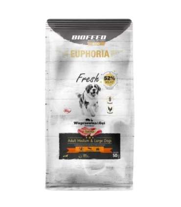 EUPHORIA Fresh Adult Pork with goose M/L - dry dog food - 50g