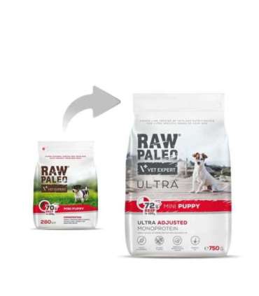RAW PALEO Ultra Mini Puppy Beef - dry food for puppies of small breeds - 750 g