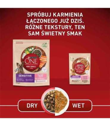 PURINA One Mini/Small Sensitive Salmon, rice - dry dog food - 800 g