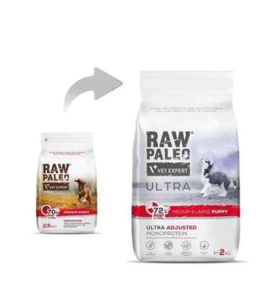 RAW PALEO Ultra Medium&Large Puppy Beef - dry food for puppies - 2 kg