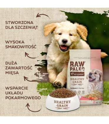 VET EXPERT Raw Paleo Healthy Grain Puppy Salmon and barley - dry dog ​​food - 2 kg