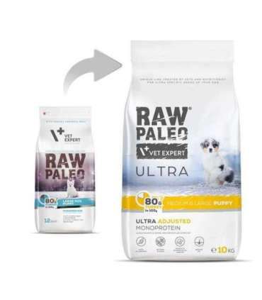 VET EXPERT RAW PALEO Ultra Medium&Large Puppy Turkey - dry food for puppies - 10 kg