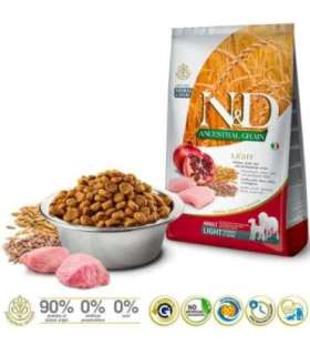FARMINA N&D ANCESTRAL GRAIN DOG LIGHT - CHICKEN. SPELT.OATS AND POMEGRANATE ADULT MEDIUM & MAXI 12kg