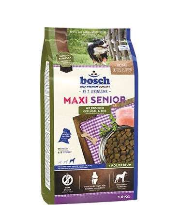 Bosch Hundefutter Maxi Senior Geflügel, 1er Pack (1 x 12.5 kg) Poultry, Rice