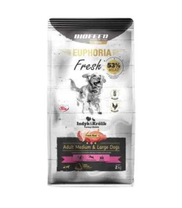 BIOFEED Euphoria Adult Medium & Large dogs Turkey with rabbit - dry dog food - 2kg