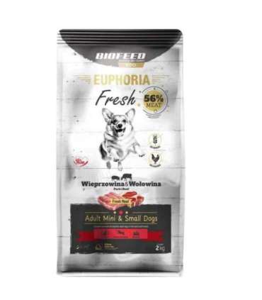 BIOFEED Euphoria Fresh Adult Mini & Small Pork with beef - dry dog food - 2kg